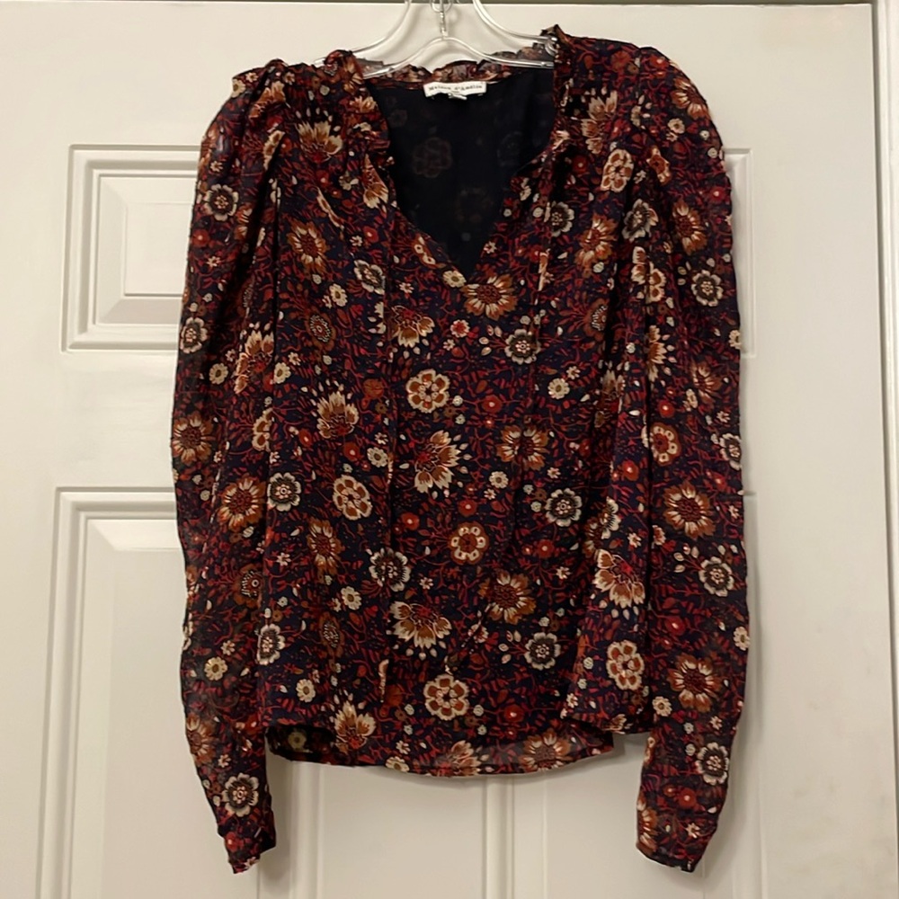 Anthropologie floral chiffon top
